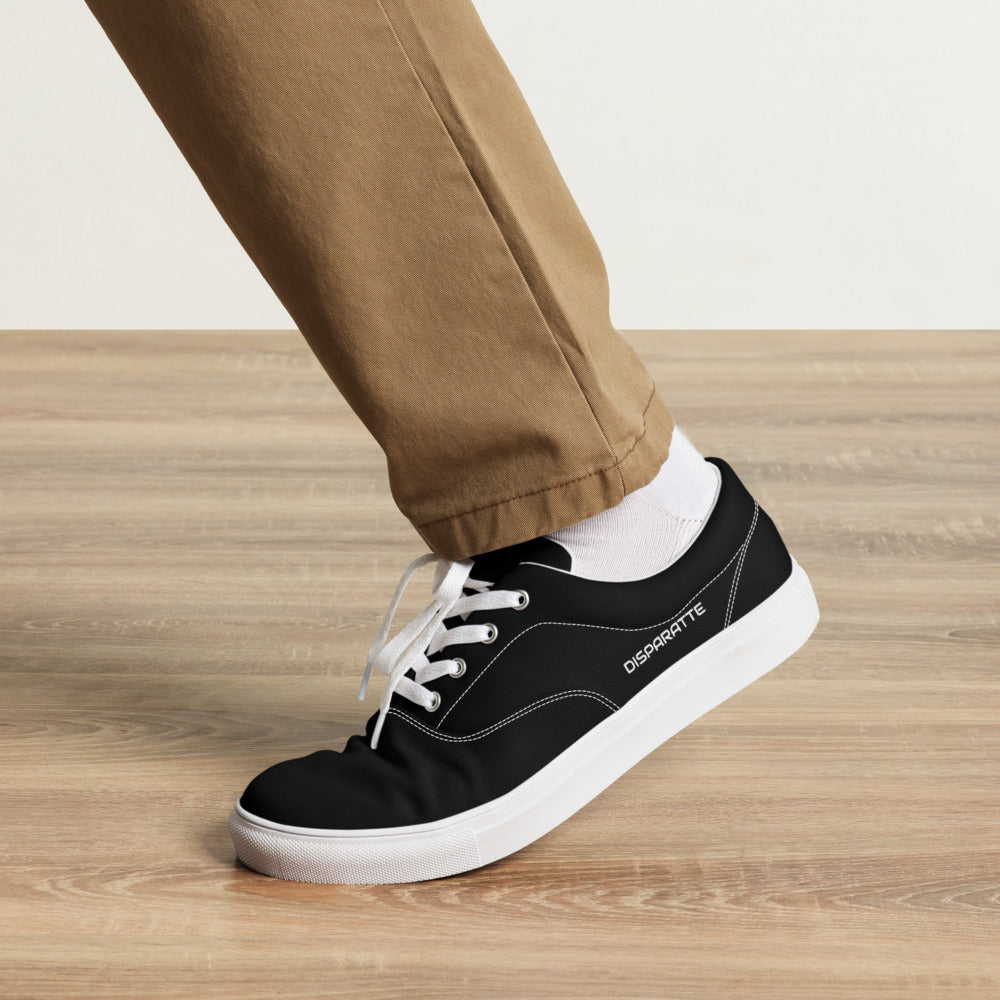 Zapatillas de lona con cordones para hombre Disparatte Black